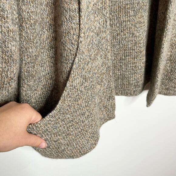 Simply Natural Womens Open Front Alpaca Cardigan Sweater Brown Pockets Neutral - Picture 7 of 11